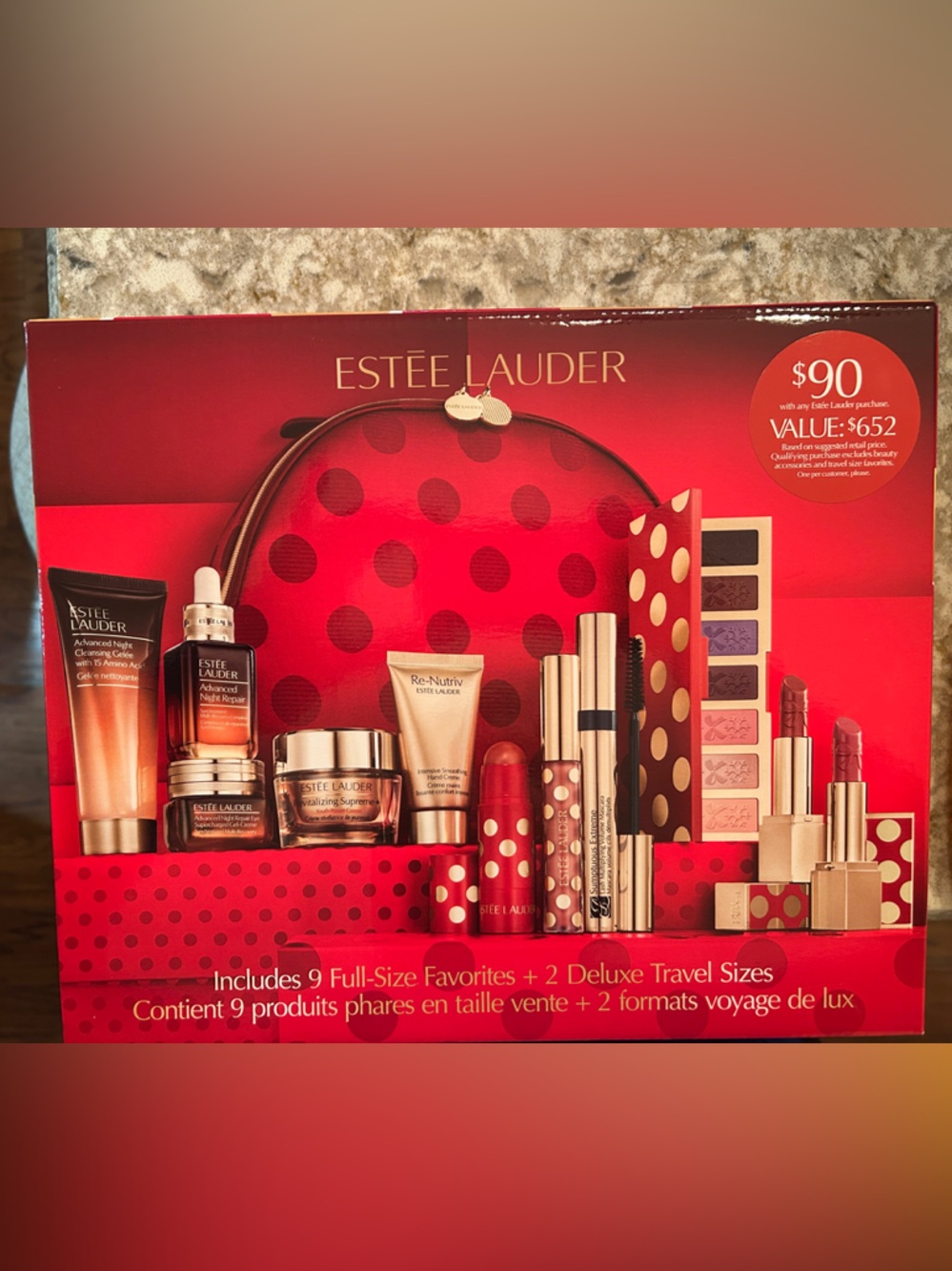 Estee Lauder Red Polka Dot Holiday Makeup Set